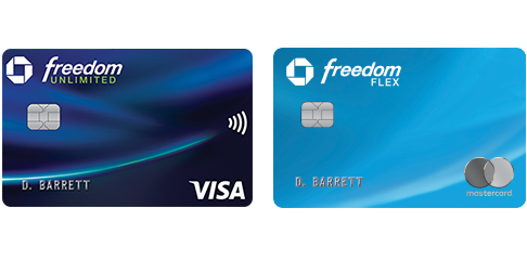 Chase Freedom Unlimited (Registered Trademark) credit card. Chase Freedom Flex(Service Trademark) credit card