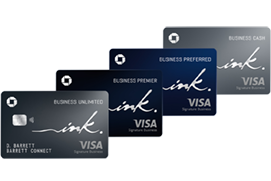 Ink Business Unlimited(Registered Trademark) Credit Card. Ink Business Premier(Registered Trademark) Credit Card. Ink Business Preferred(Registered Trademark) Credit Card. Ink Business Cash(Registered Trademark) Credit Card.